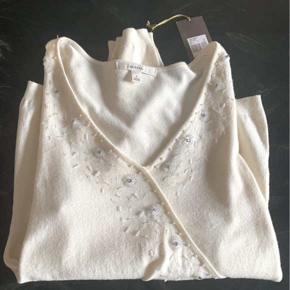 Merona NWT Sequined Pearl Sweater Size Small - Picture 3 of 7